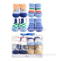 England style 100% cotton print stripe green girl multicolor stripe custom baby socks